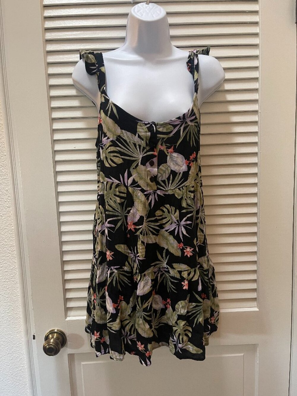 Forever 21 Tropical Print Babydoll Mini Dress Size M
